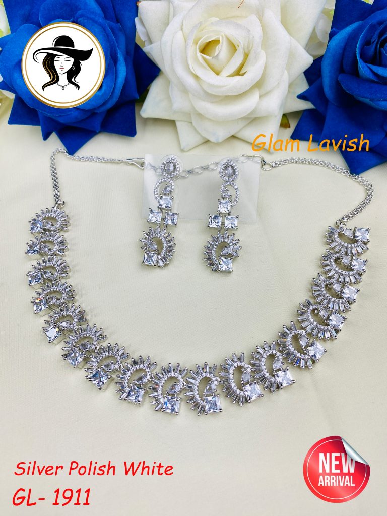 Original Diamond Cut AD Stone Necklace Set
