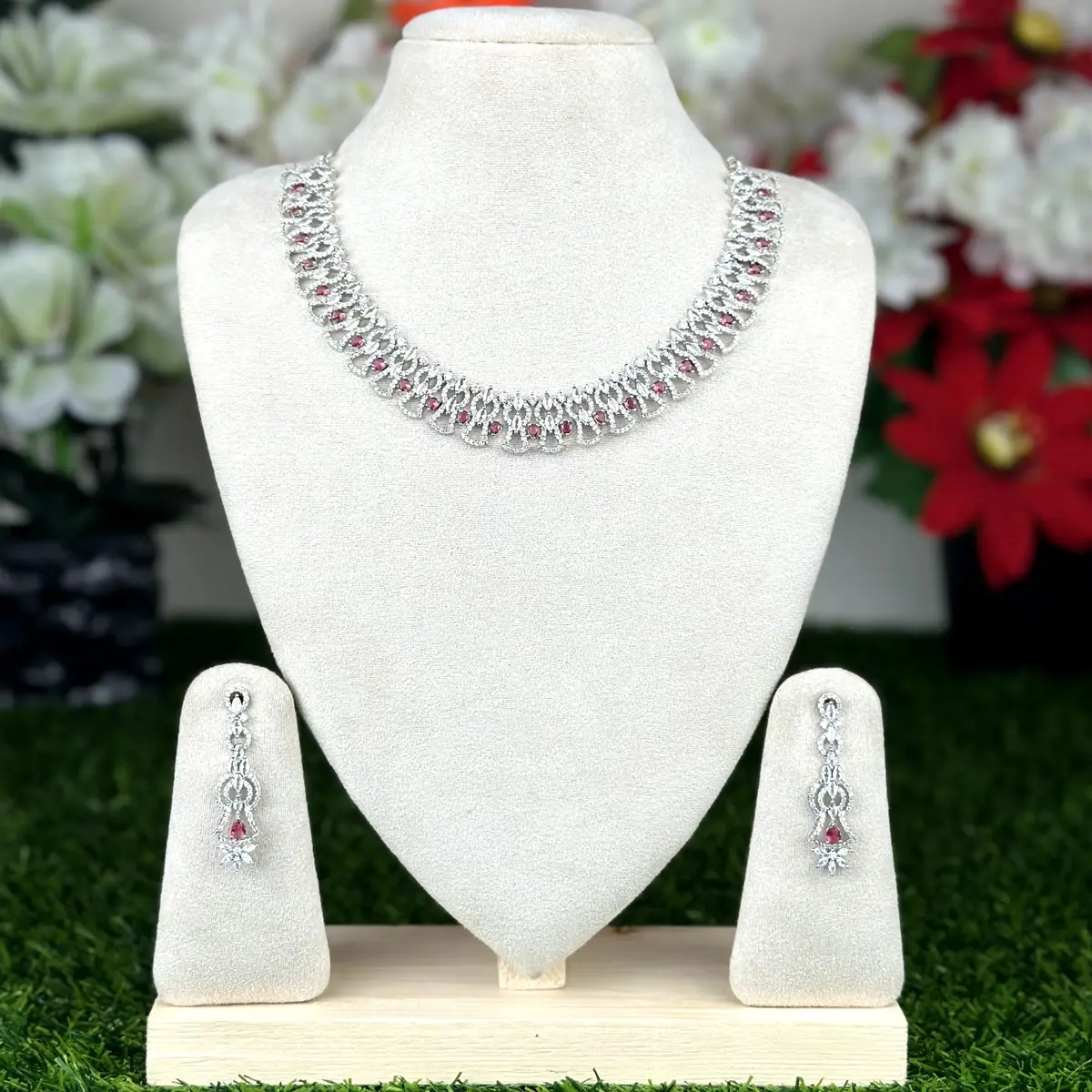 1907 1907 - AD Stone Necklace Set - Image 1