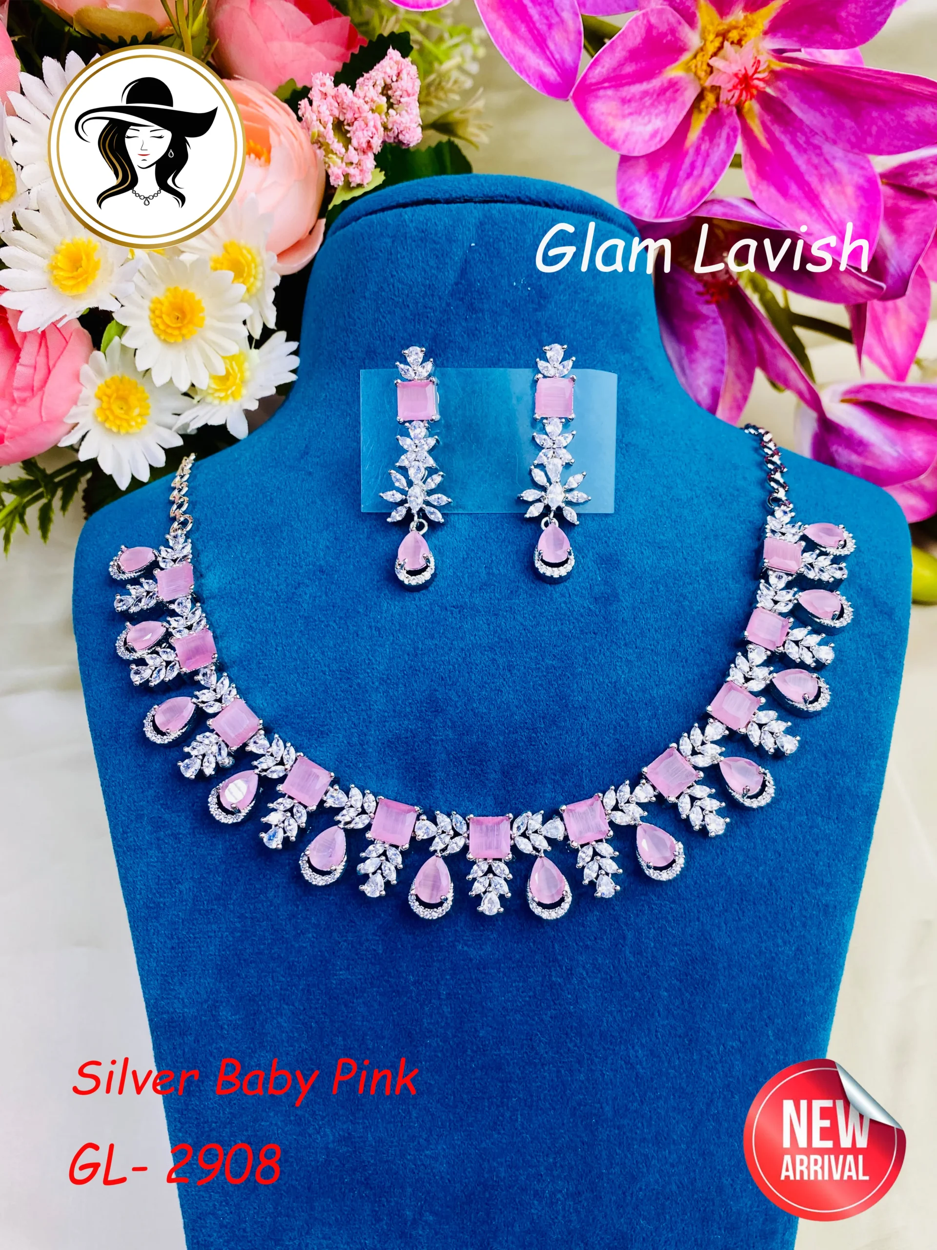 29th 2908 bp 3 2908 - AD Stone Necklace Set - Image 1