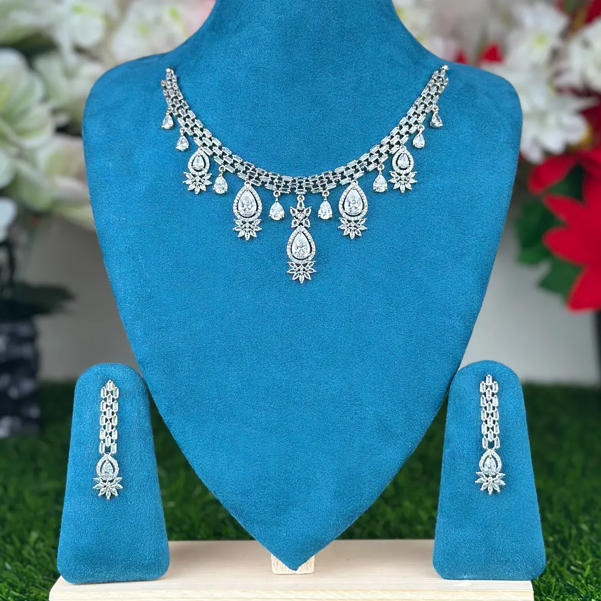 3407 3407 - AD Stone Necklace Set - Image 1
