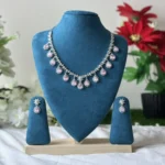Pear Halo AD Stone Necklace - 3602