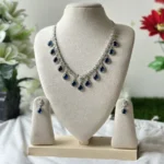 Pear Halo AD Stone Necklace - 3602 - Image 2
