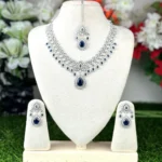 Pear Cut AD Stone Bridal Necklace - 3709 - Image 2