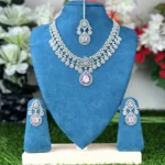 Pear Cut AD Stone Bridal Necklace - 3709