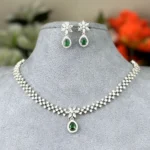 Pear Cut Floral AD Stone Necklace - 3714
