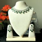 Square Emerald Cut AD Stone Necklace - 4101