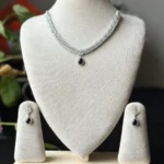 Pear Cut Leaf Design AD Stone Necklace - 4105 - Image 6