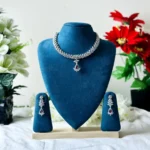 Pear Cut Leaf Pattern AD Stone Necklace - 4205 - Image 2