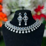 Pear Cut Halo Design AD Stone Choker - 4207