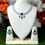 Oval & Pear Cut Necklace AD Stone Necklace - 4301 - Image 2