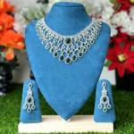 Pear Cut Chandelier AD Stone Necklace - 4302 - Image 2