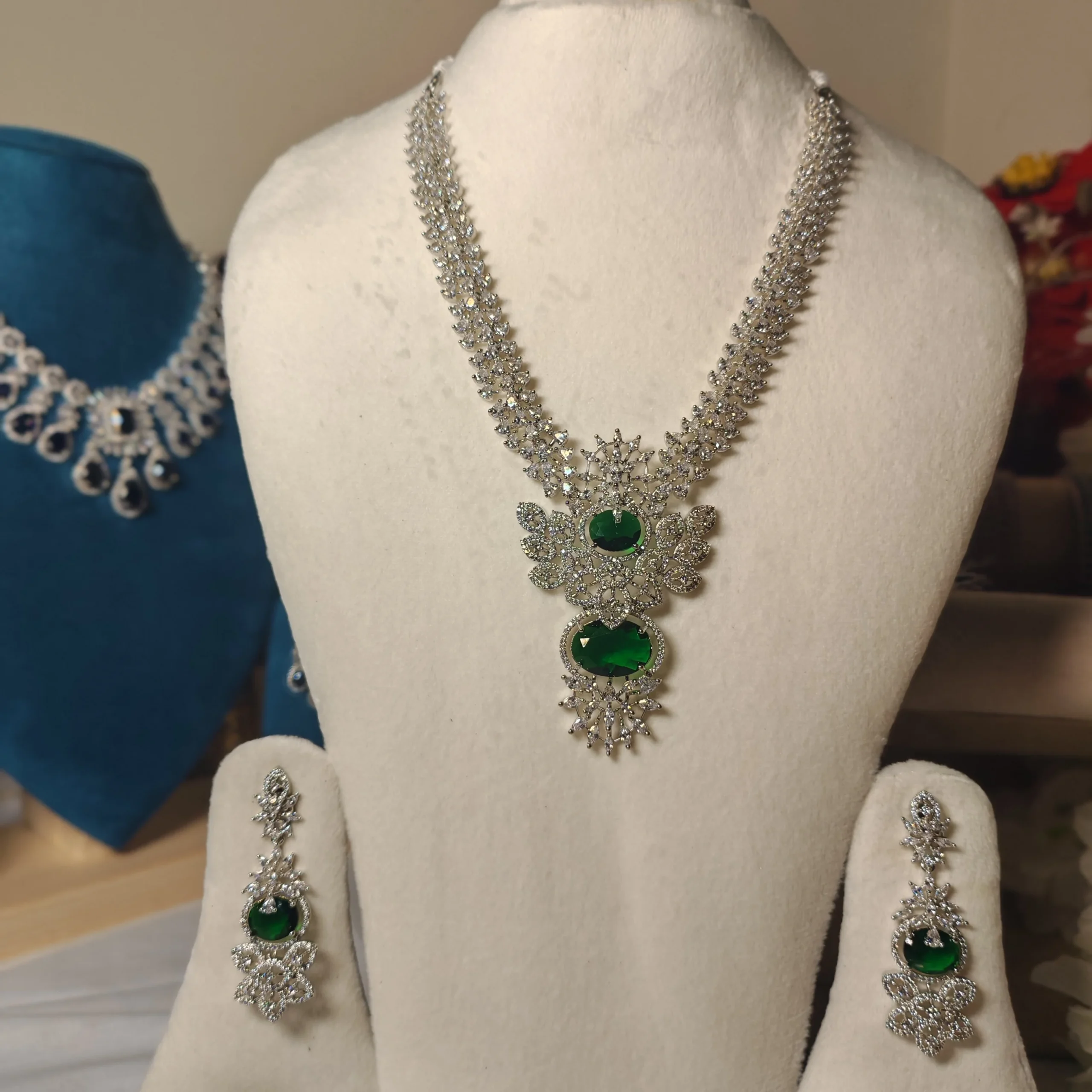 4303g 4303 - AD Stone Necklace Set - Image 1