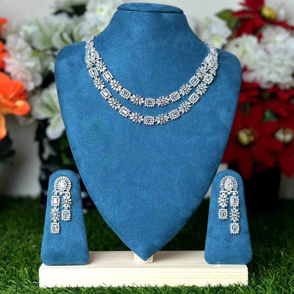 4310 (1) 4310 - AD Stone Necklace Set - Image 1
