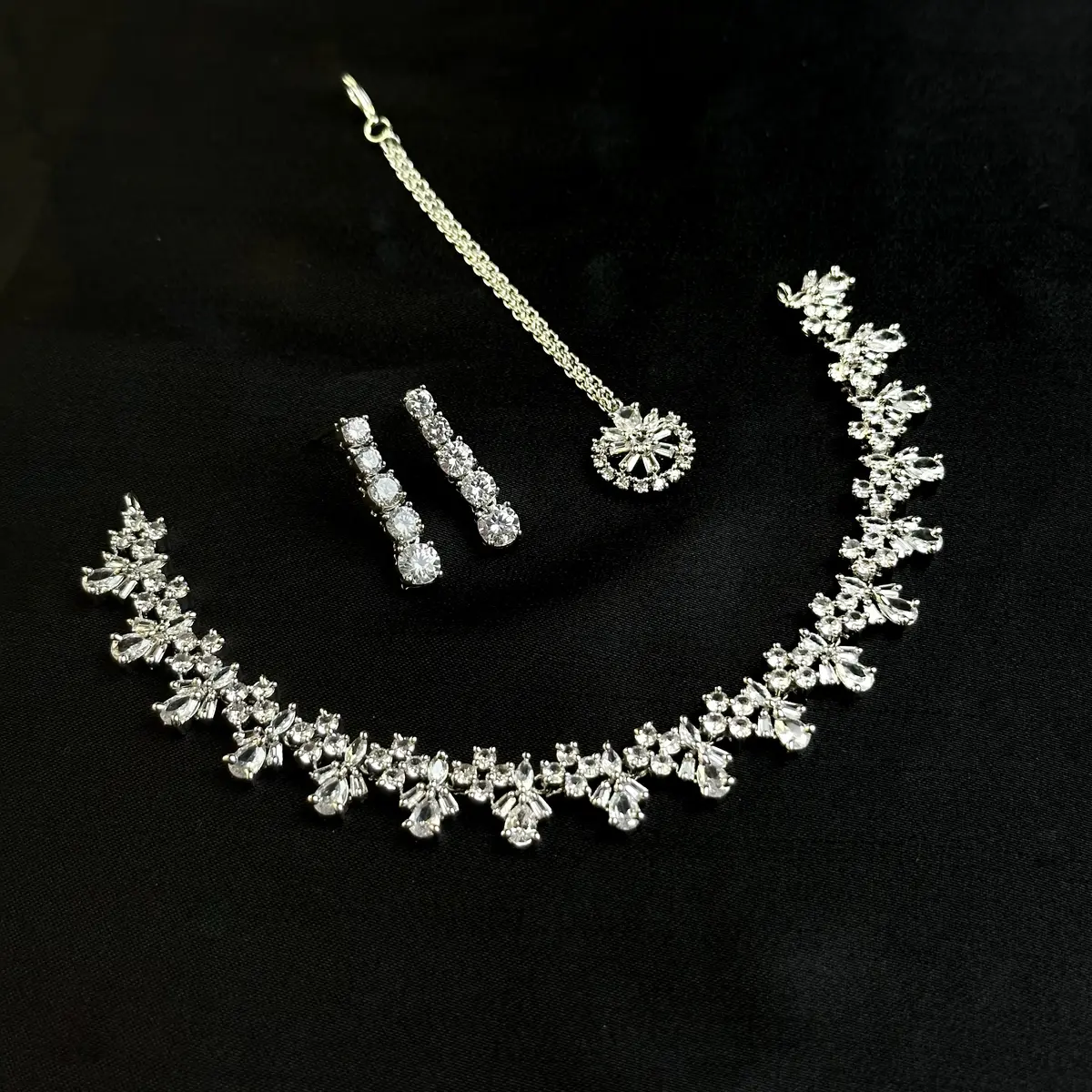 4312 (1) 4312 - AD Stone Necklace Set - Image 1