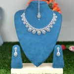 Teardrop AD Stone Diamond Cut Necklace - A5001 - Image 4