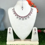 Teardrop AD Stone Diamond Cut Necklace - A5001 - Image 3