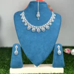 Teardrop AD Stone Diamond Cut Necklace - A5001 - Image 2