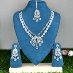 Emerald Cut AD Stone Necklace -A5003